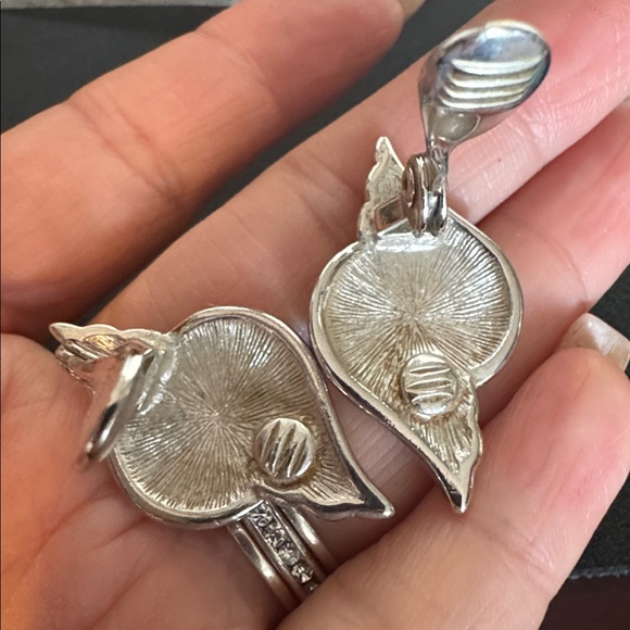 Monet Silver Wing-Shaped Earrings - Picture 3 of 3